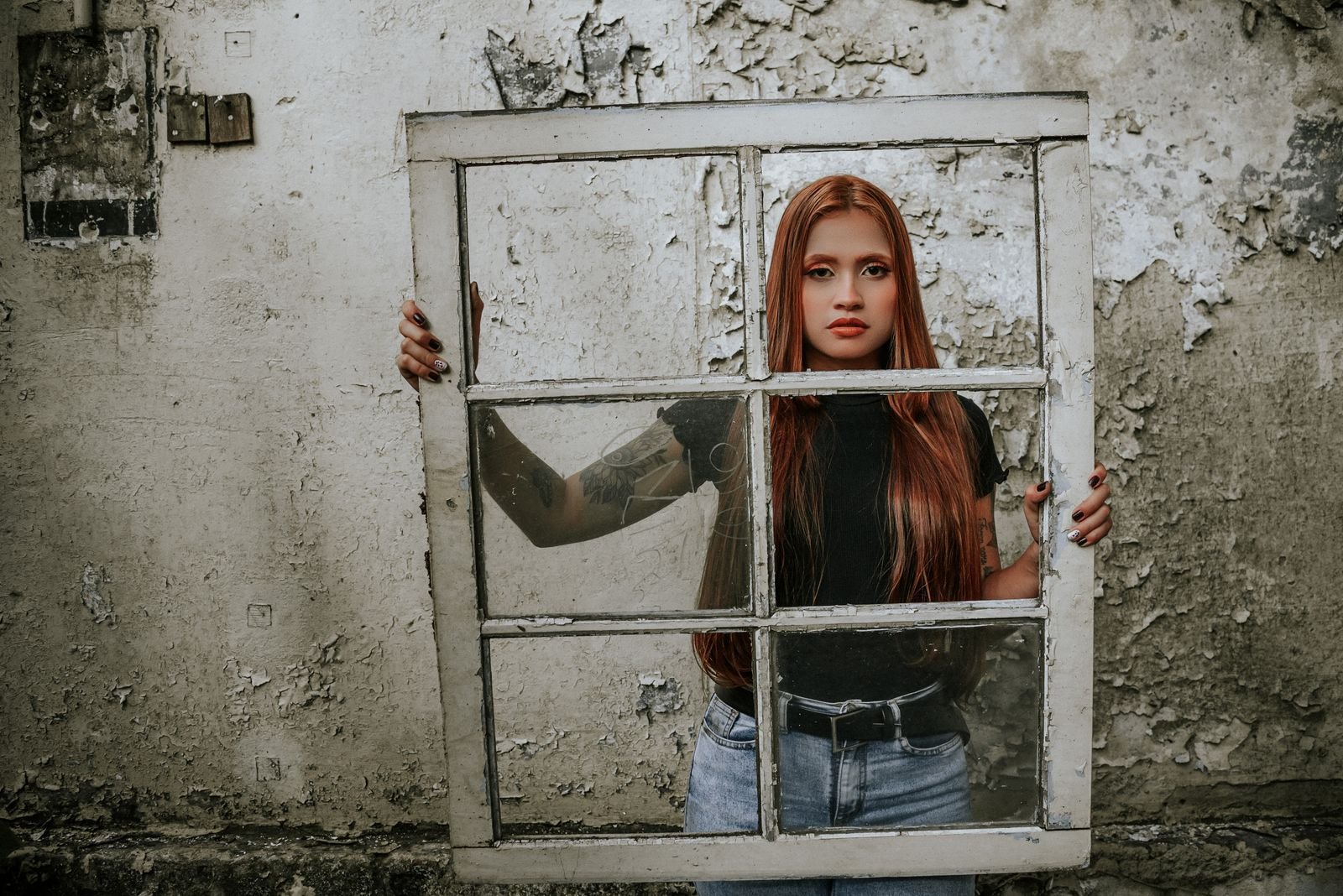 Dark, moody portrait evoking the grunge era