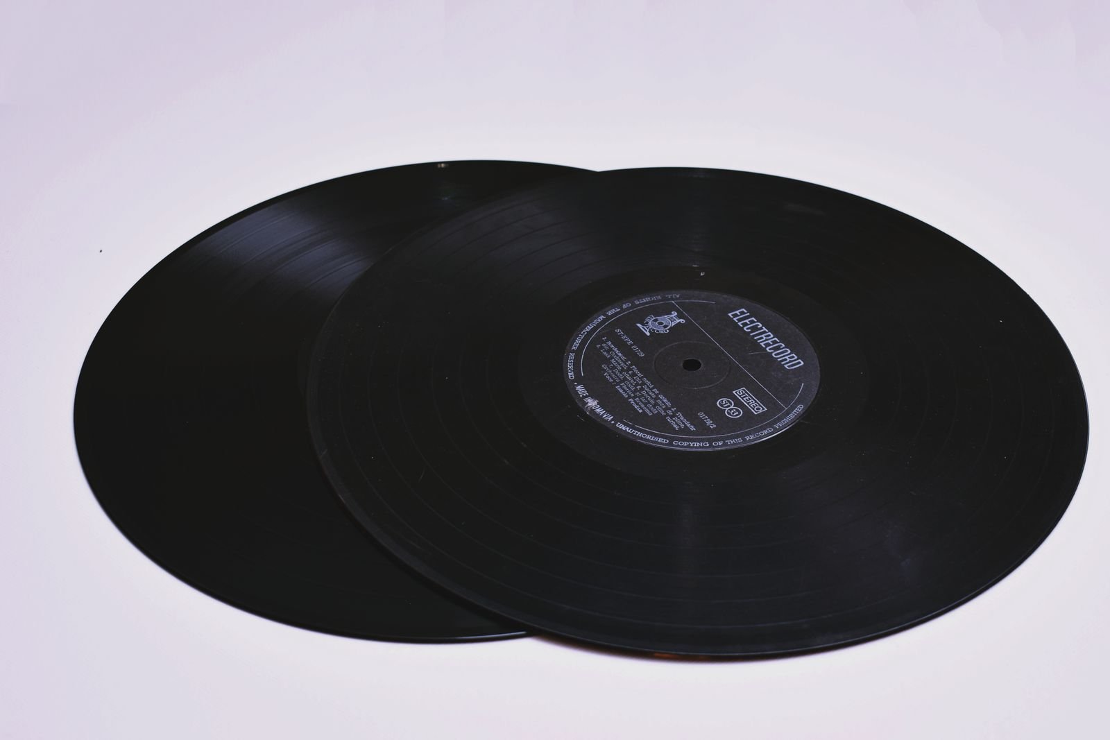 Detailed close-up of a vinyl record on a turntable